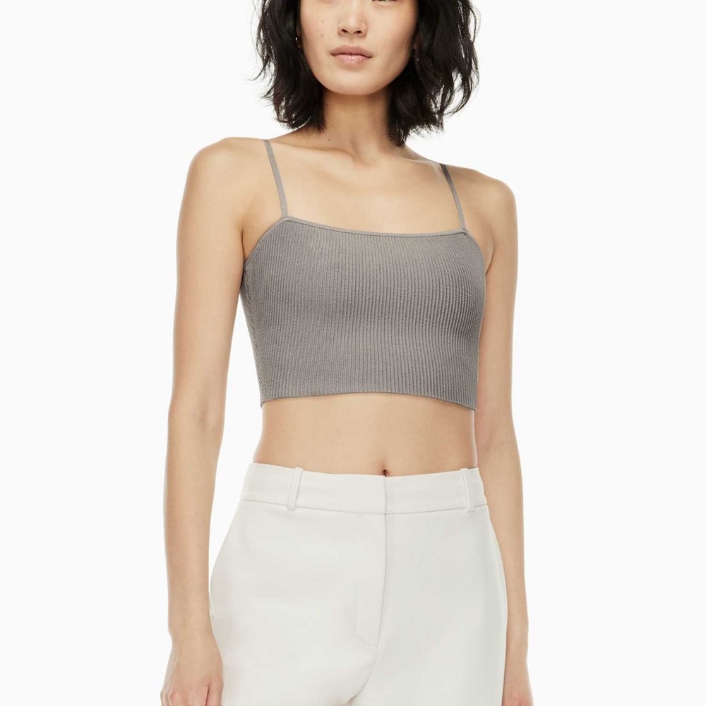 Aritzia babaton Sculpt Knit Cami Cropped Tank - opal grey